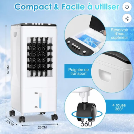 Rafraîchisseur d’air mobile 6 L